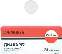 Диакарб 250мг таблетки №24 (POLPHARMA PHARMACEUTICAL WORKS S.A.)